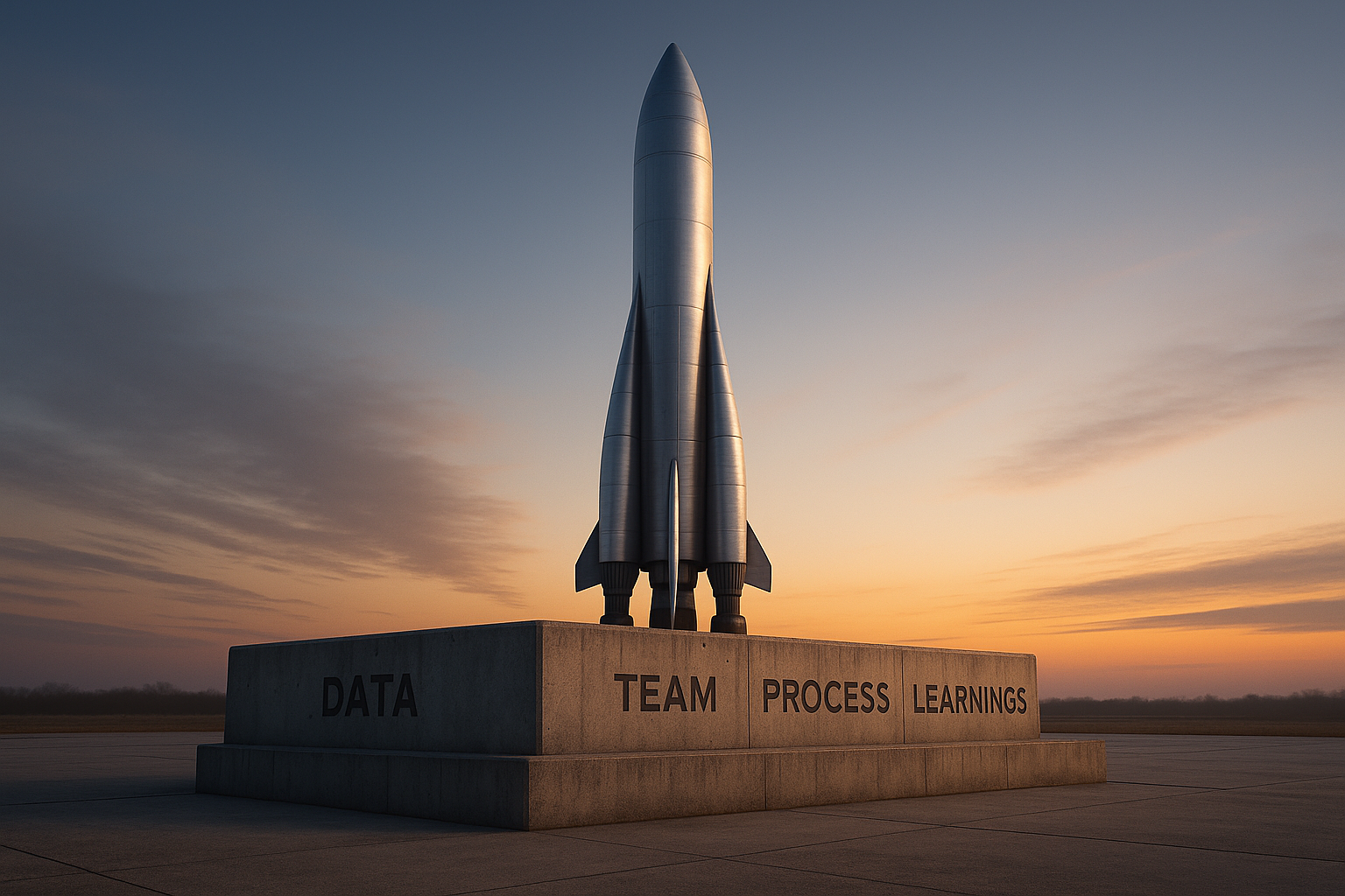 Rakete auf Fundament